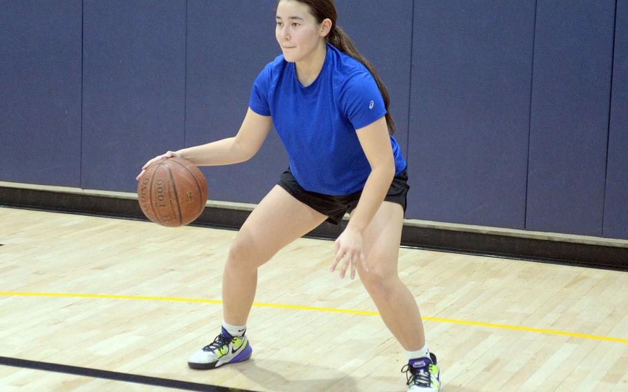 Junior Hanna Rutland is one of a core of five returning players to Osan's girls basketball lineup.