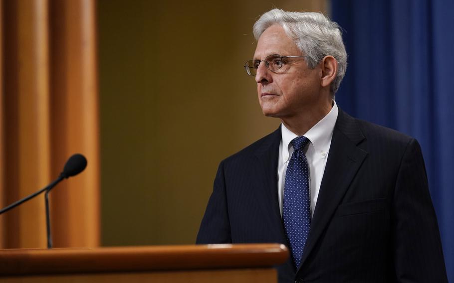 Attorney General Merrick Garland listens to a question as he leaves the podium after speaking at the Justice Department, Aug. 11, 2022, in Washington. Garland named a special counsel on Friday, Nov. 18, to oversee the Justice Department’s investigation into the presence of classified documents at former President Donald Trump’s Florida estate as well as key aspects of a separate probe involving the Jan. 6 insurrection and efforts to undo the 2020 election.