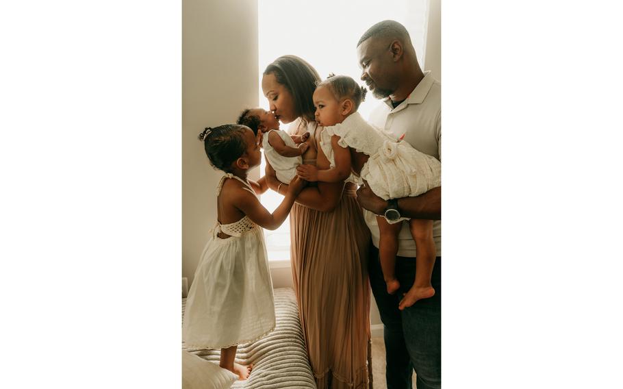 Giselle, Solomon, Mercedes, Farrah and Louis Petitfrere at their home in Spotsylvania, Va.