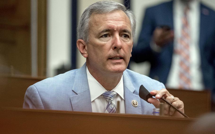 FILE — Rep. John Katko, R-N.Y., speaks during a House Committee on Homeland Security meeting on Capitol Hill in Washington, July 22, 2020. Katko, who was one of just 10 Republican House members who voted to impeach former President Donald Trump, has announced that he will not seek reelection this year. (AP Photo/Andrew Harnik, Pool, File)