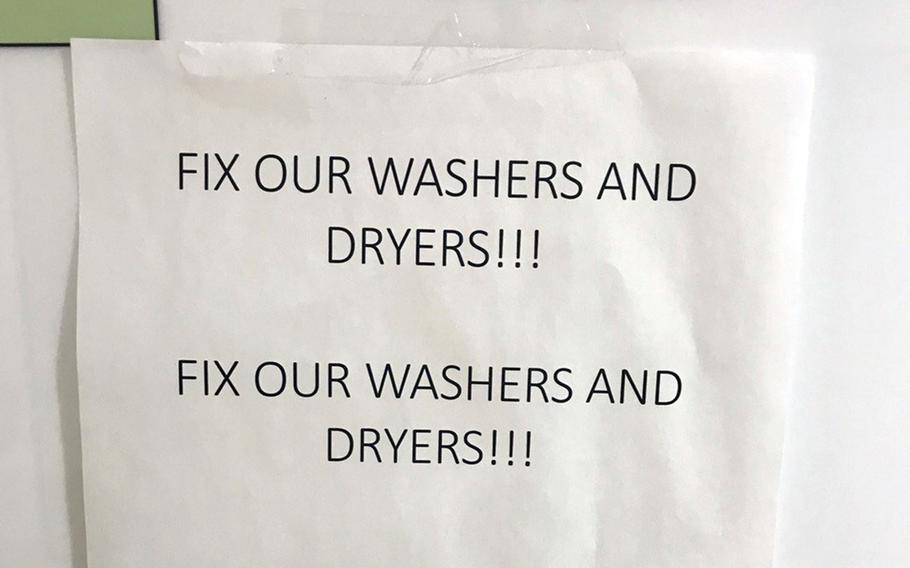 About 16% of the barracks washers and dryers, or 183 machines, are out of service at Marine Corps Air Station Iwakuni, Japan.