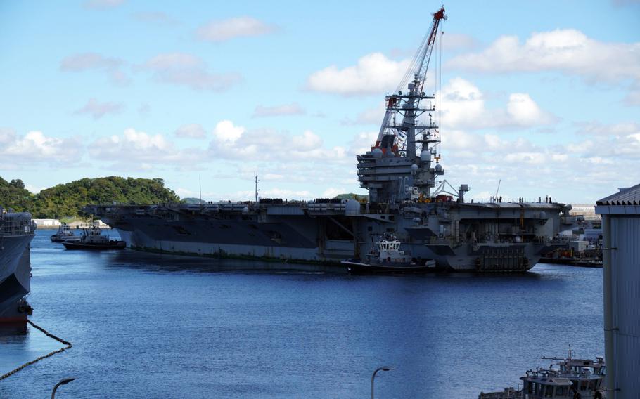 The aircraft carrier USS Ronald Reagan returned to Yokosuka Naval Base, Japan, Friday, Aug. 25, 2023, after more than three months at sea.