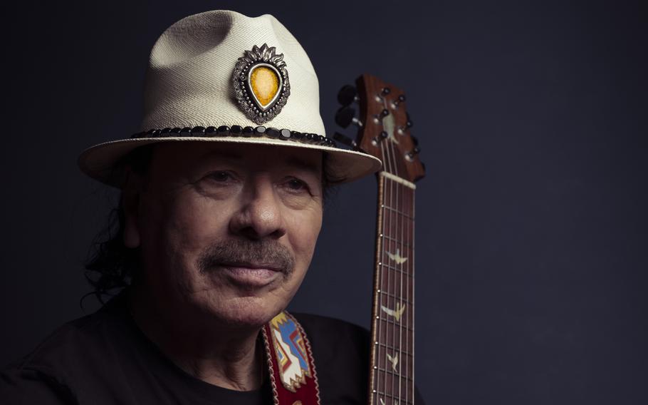 Carlos Santana poses for a portrait on June 16 in New York.  He is launching the nationwide 1001 Rainbows Tour in Newark on June 21. A new documentary about him is also premiering at the Tribeca Film Festival and will be released this fall in theaters.
