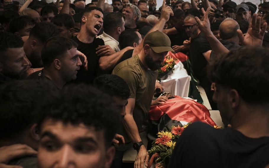 A funeral for Palestinian Americans.