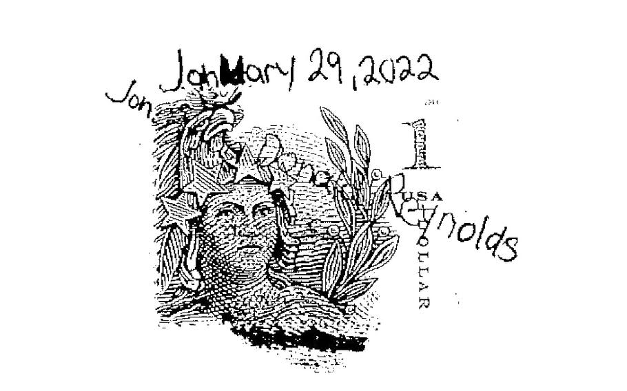 Jonathan Reynolds used his own stamp along with a fingerprint on all of his court records. 