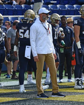 Former Navy defensive coordinator Brian Newberry was promoted in December, becoming the 40th head coach in Midshipmen program history. 