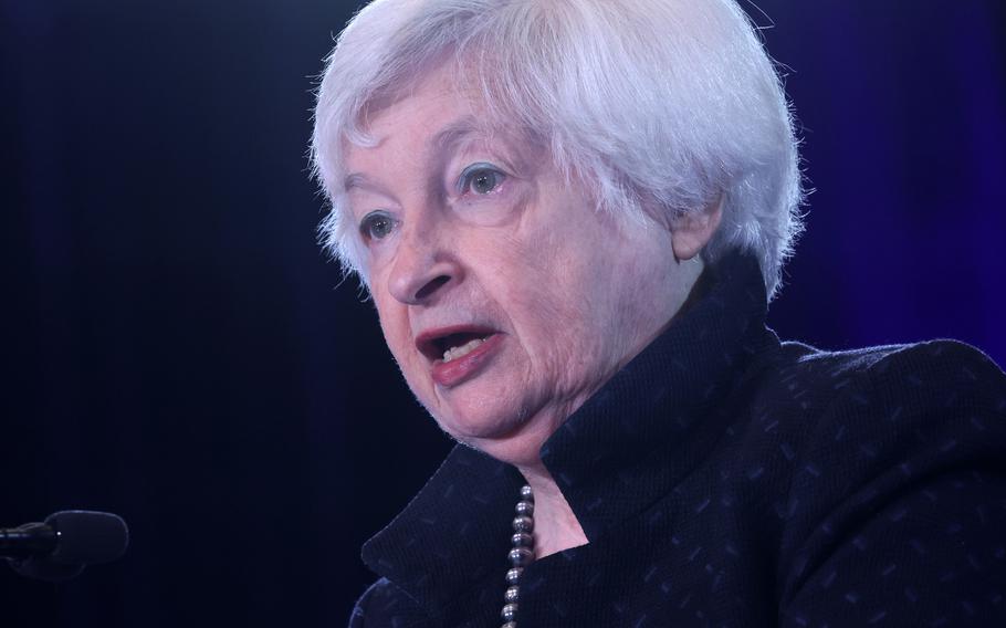 U.S. Secretary of the Treasury Janet Yellen speaks during the 2023 Independent Community Bankers of America (ICBA) Capital Summit on May 16, 2023, in Washington, D.C. 