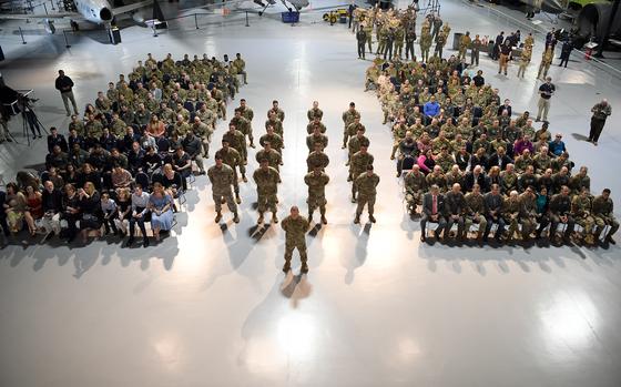 ROBINS AIR FORCE BASE, Ga. – The 728th Battle Management Control Squadron holds an activation and assumption of command ceremony at the Museum of Aviation Feb. 13, 2023, at Robins Air Force Base, Georgia. The 728th BMCS is comprised of Airmen who were formerly with the 461st and 116th Air Control Wings and worked on the E-8C Joint Surveillance Target Attack Radar System aircraft undergoing divestment. (U.S. Air Force photo by Tommie Horton)



