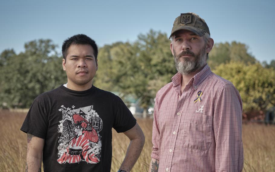 Andy Tai Huynh, left, and Alex Drueke were released from captivity Sept. 21. In their first extensive media interview since their release, the pair say they were interrogated, subjected to physical and psychological abuse, and given little food or clean water. 