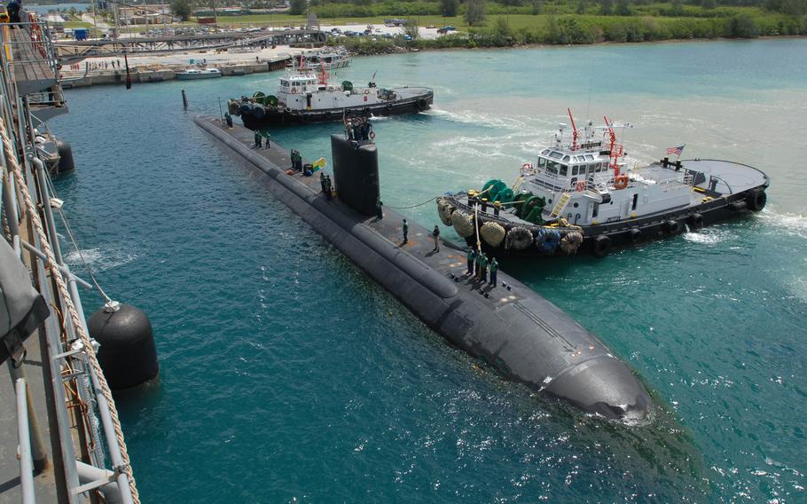 USS Topeka, a Los Angeles-class attack submarine, shown in 2012. 