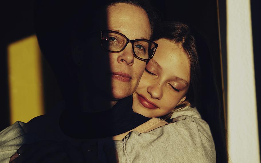 Birgit Brombacher and her daughter Felicia are pictured at their home. 