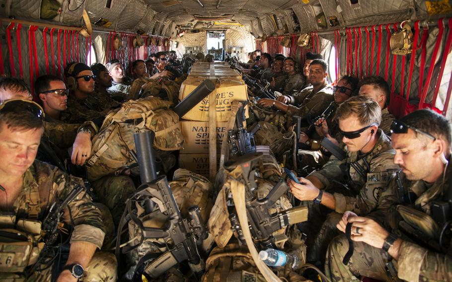 Soldiers with the 25th Infantry Division are loaded onto a CH-47F Chinook during a Balikatan air-assault drill on Batan Island, Philippines, May 5, 2024.