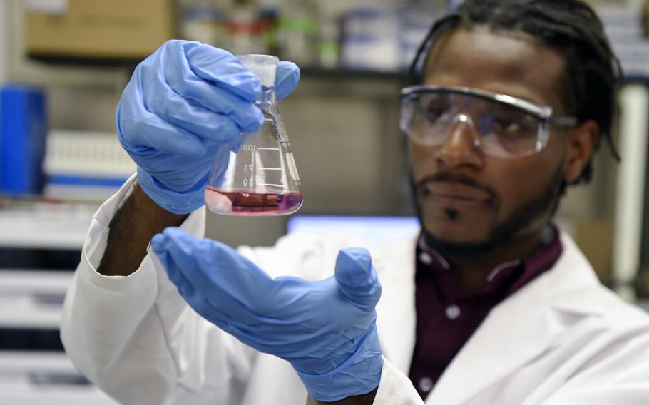 Morgan State physics major Derick Buckles works in the lab June 16, 2015, during a 10-week internship at the Naval Research Laboratory in Washington, part of a summer research program administered by the Department of the Navy’s Historically Black Colleges and Universities and Minority Institution (HBCU/MI) program. The Air Force is looking for a historically Black college or university to lead its first “university affiliated research center” or “UARC” focused on tactical autonomy.