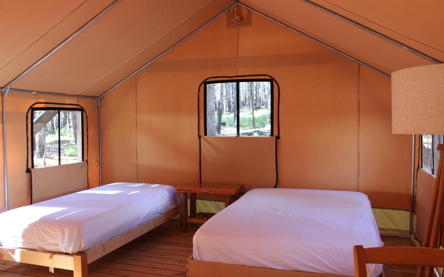 Canvas walled tents are part of the new lodging offerings at Breitenbush Hot Springs in central Oregon. These unheated options are closed for the season from Nov. 1 to Apr. 1, but may be equipped with pellet stoves in the future for use during the winter. 