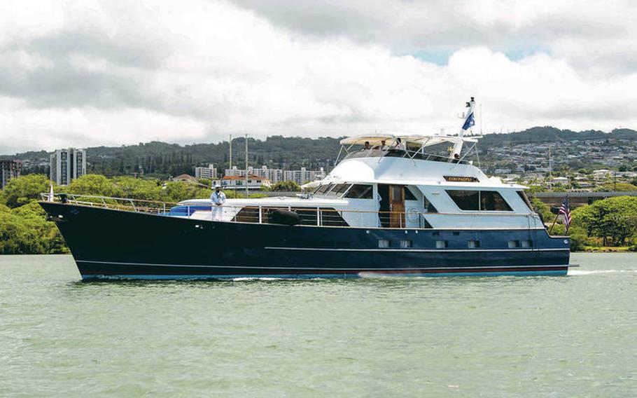 The Navy purchased for $550,000 a 78-foot boat, built in 1981, as a replacement for the “admiral’s barge” that was destroyed in a 2019 fire in a Quonset hut boathouse in Pearl Harbor.
