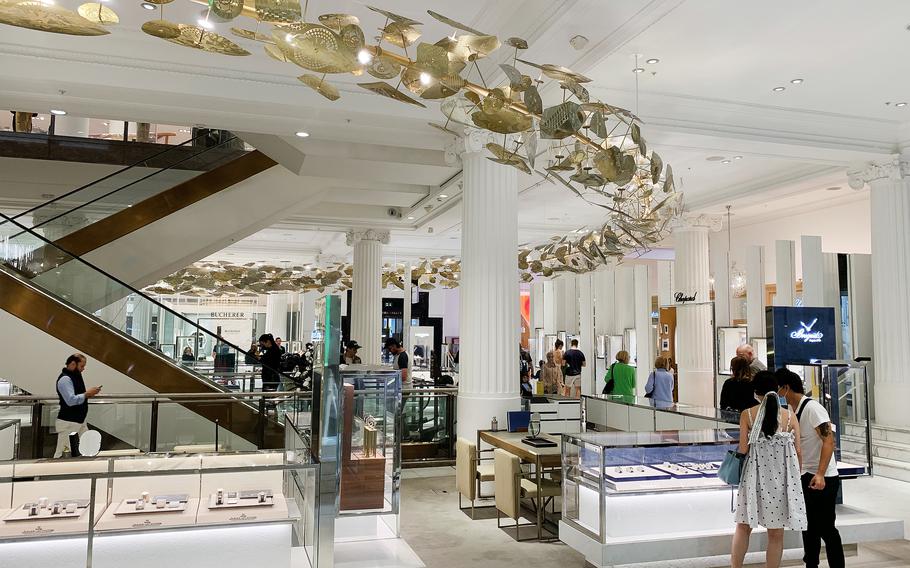 A view of the jewelry floor in the Selfridges store on Oxford Street in London. 