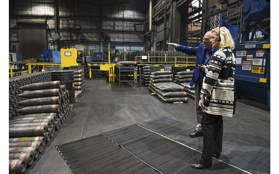 Army Secretary Christine Wormuth visits the Scranton, Pa., Army Ammunition Plant on Monday, Feb. 6, 2023.