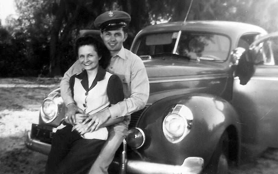 Dick and Winnie Higgins pose in this undated photo taken shortly after they were married in 1944.