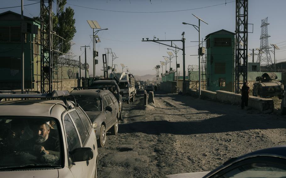 There is a long line of cars - mostly beat-up Toyotas or older trucks - streaming out of Kabul on this day. It is at once an indicator of how much safer the highway has become and of the poverty in the country. 
