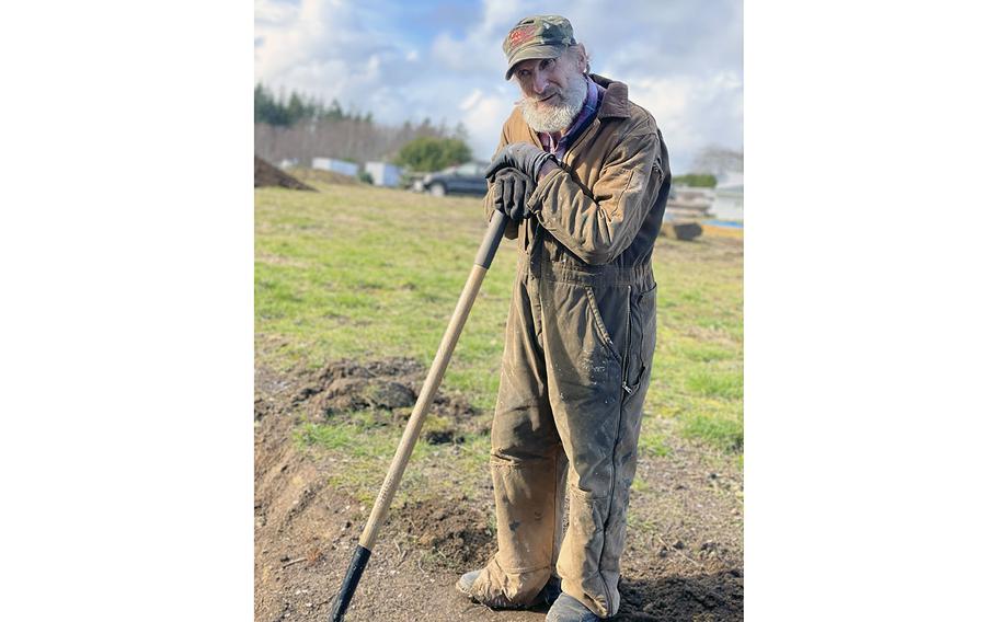 Mike Green, seen here digging out a mole hole on his family property in Bay Center, has spent most of his life traversing the Willapa Bay bar to find crab in the ocean. Up until last year, he employed his grandson Bryson Fitch as a crew member aboard his 52-boat, the Mi Lana. This year, Fitch went out on a different boat that capsized Feb. 5, 2023, and he was lost at sea. 