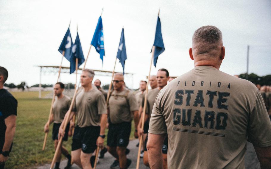 Florida State Guard members are seen in this image from the website of Florida Gov. Ron DeSantis.