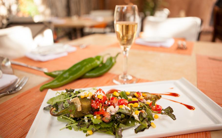 Chile Rellenos at Luminaria. The restaurant, part of the elegant Inn & Spa at Loretto, also offers a Green Chile Cheeseburger, which won the 2021 Green Chile Smackdown People’s Choice Award.