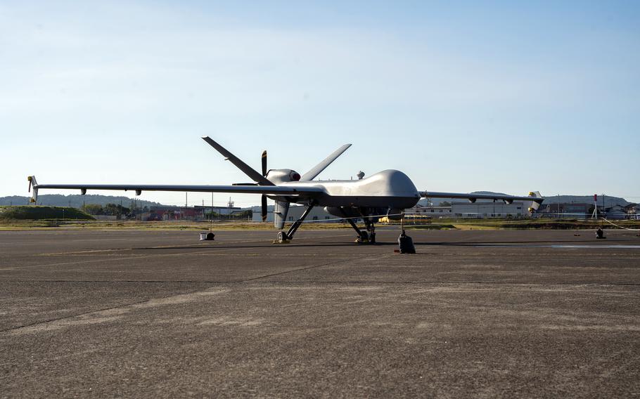 Eight Air Force MQ-9 Reaper drones and more than 150 airmen began a yearlong deployment to Kanoya Air Base, Japan, in October 2022.