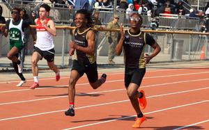 Humphreys "may have the fastest runners in DODEA-Pacific, athletics director Ben Pak says of Blackhawks senior Javon Foreman and junior D'Jhontae Douglas. Douglas is the new holder of the Pacific's 100-meter record in 10.53 seconds.