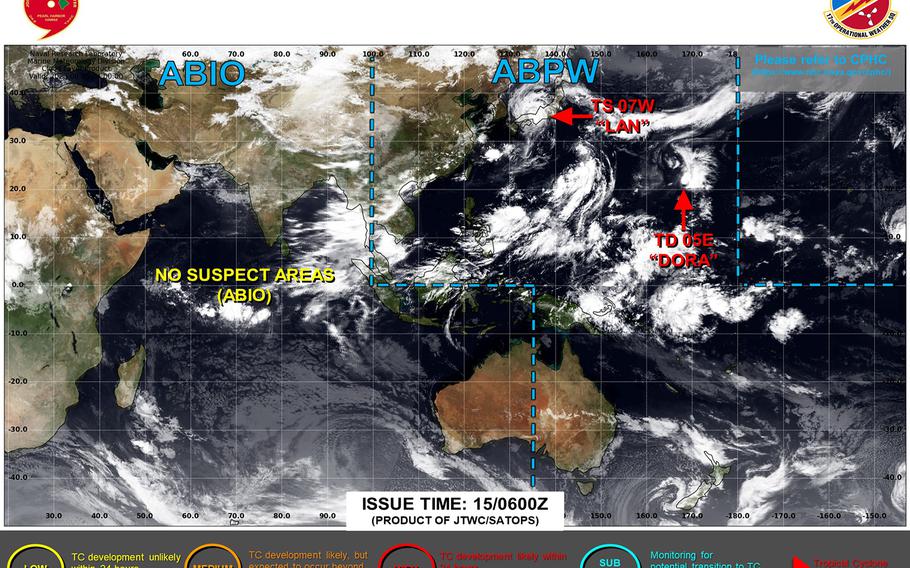 Lan downgraded to a tropical storm, makes its way back over open water in the Sea of Japan, but not after leaving plenty of damage in its wake.