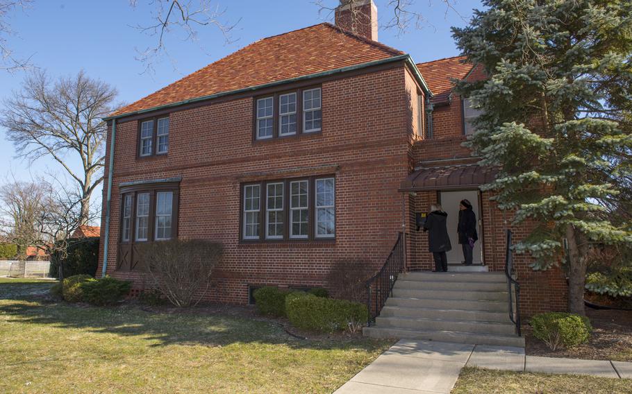 One of the historic brick quarters homes at Wright-Patterson Air Force Base Ohio, in March, 2017. 