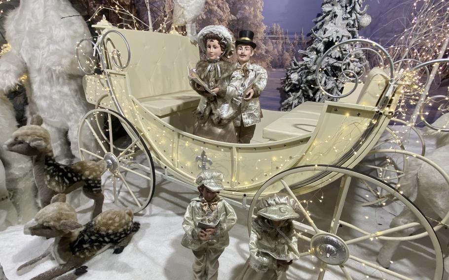Lavish displays, both inside and outside, are major attention-getters at the Christmas House. Opened in 2008, the attraction and its adjoining museum with over 12,000 teddy bears are open year-round.