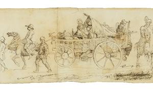 This 1777 sketch by Pierre Eugene du Simitiere, showing Continental Army soldiers and female companions, was recently discovered and will go on display at the Museum of the American Revolution in Philadelphia.