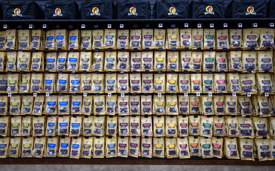 A large selection of jerky is available at what is currently the nation’s largest Buc-ee’s, in Sevierville, Tenn.