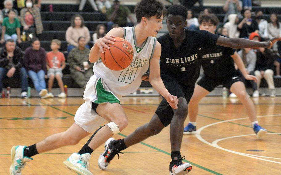 Sophomore point guard Troy Harris is one of three returning starters for Kubasaki's boys basketball team.