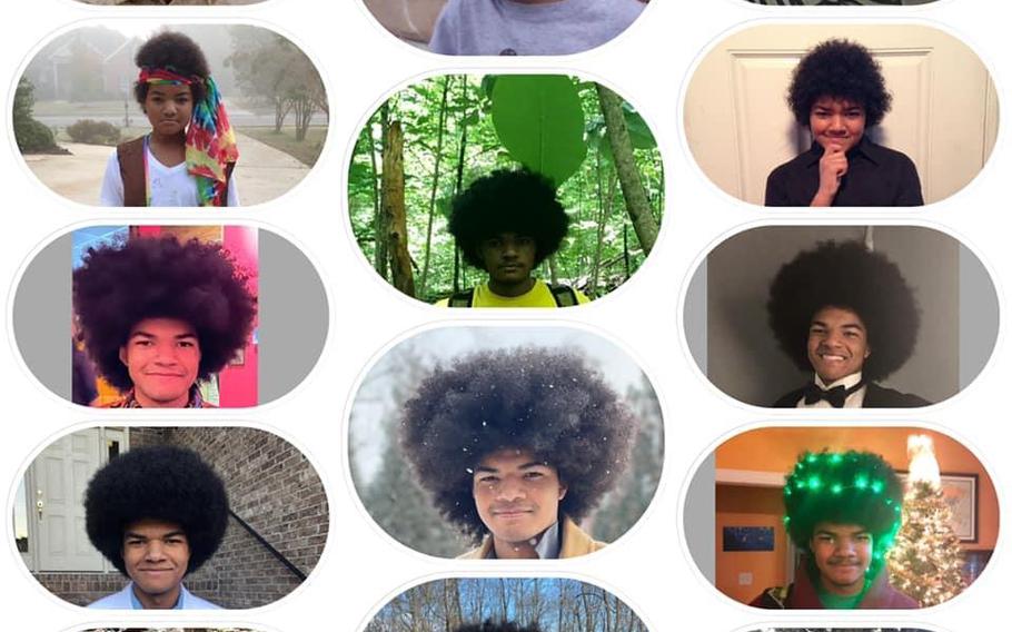 A montage showing Kieran Moïse's hair through the years. 