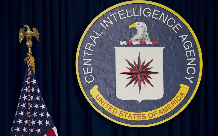 This April 13, 2016 file photo shows the seal of the Central Intelligence Agency at CIA headquarters in Langley, Va. President Donald Trump's nominee to be the CIA's chief watchdog is pledging independence, saying he will perform his role “in an unbiased and impartial manner, free of undue or inappropriate influences” by Trump or anyone else.  Peter Thomson, a New Orleans attorney and former federal prosecutor, faced skepticism about his ability to ward off presidential interference at a nomination hearing Wednesday.  