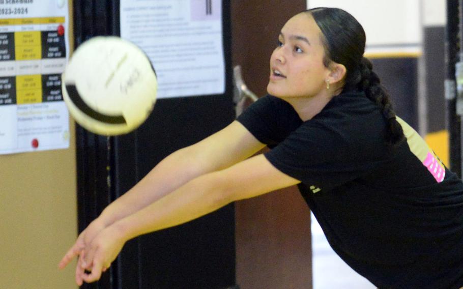 Freshman Aylin Alvarez, a transfer from Texas, is new to Kadena's volleyball team but not new to volleyball.