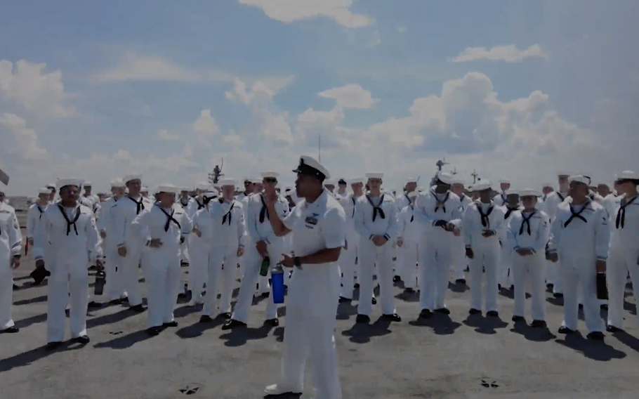 Sailors prep to deploy from Naval Station Norfolk.