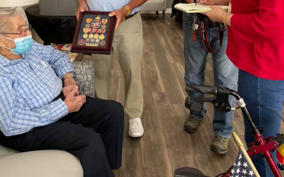 Lake Monroe retirement home holds an early birthday party for Andy Bosko on July 7, 2021,