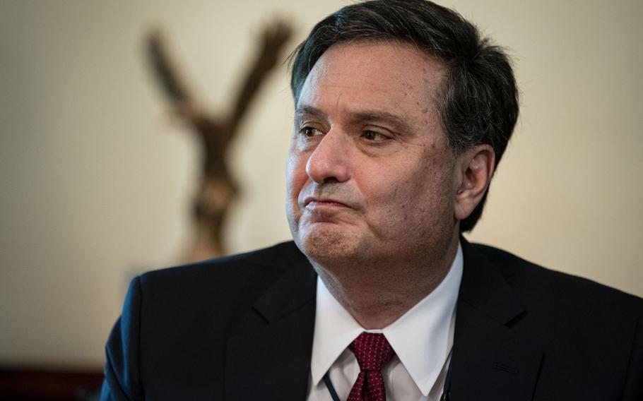 Ron Klain, White House chief of staff, listens during a cabinet meeting with President Biden at the White House in Washington on July 20, 2021.