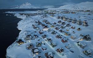 Houses covered by snow in Nuuk.