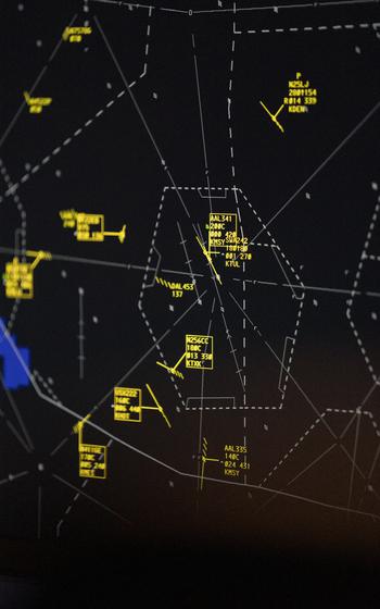 The display of a radar screen.