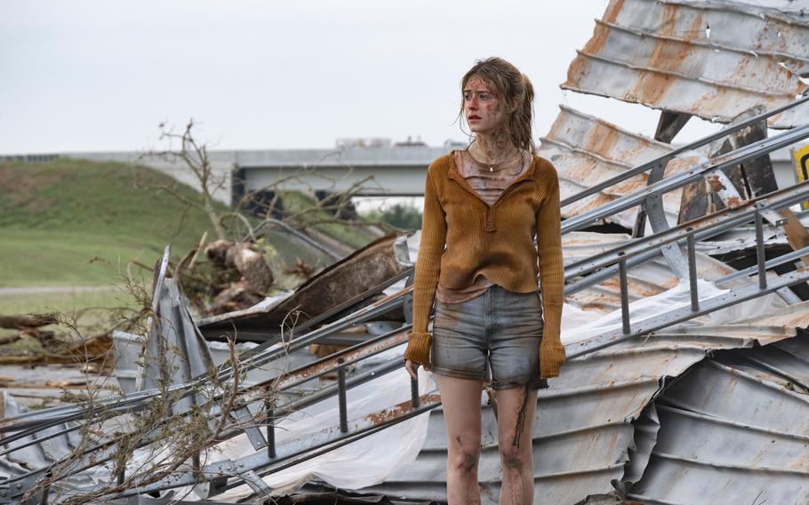 Daisy Edgar-Jones plays Kate, a former storm chaser who gets pulled back in at the request of an old friend in “Twisters.”  Edgar-Jones says the character has a “more difficult relationship with chasing than the others. She loved it at one point, and still does, and has this passion and reverence but is also very fearful.”