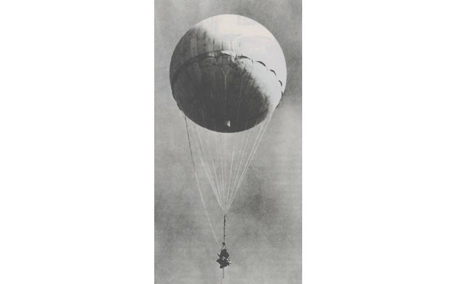 A balloon bomb, reinflated after being shot down.