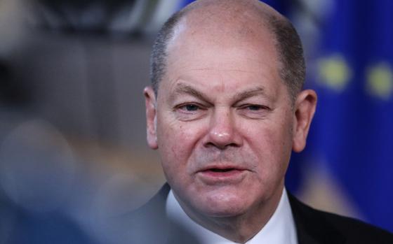 German Chancellor Olaf Scholz in December 2022 in Brussels. MUST CREDIT: Bloomberg photo by Valeria Mongelli