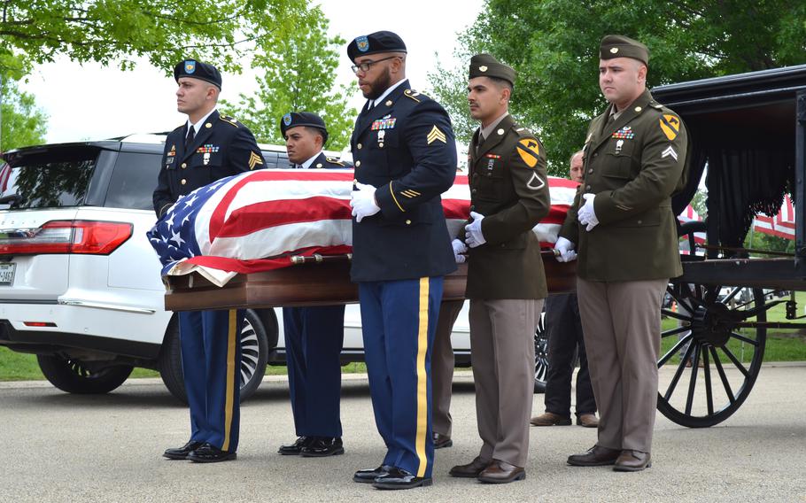 Army Air Forces 2nd Lt. Wayne Dyer, who died during combat on May 29, 1944, during World War II, was buried Monday, April 10, 2023, at Central Texas State Veterans Cemetery in Killeen, Texas. Defense POW/MIA Accounting Agency identified Dyer’s remains in September. 