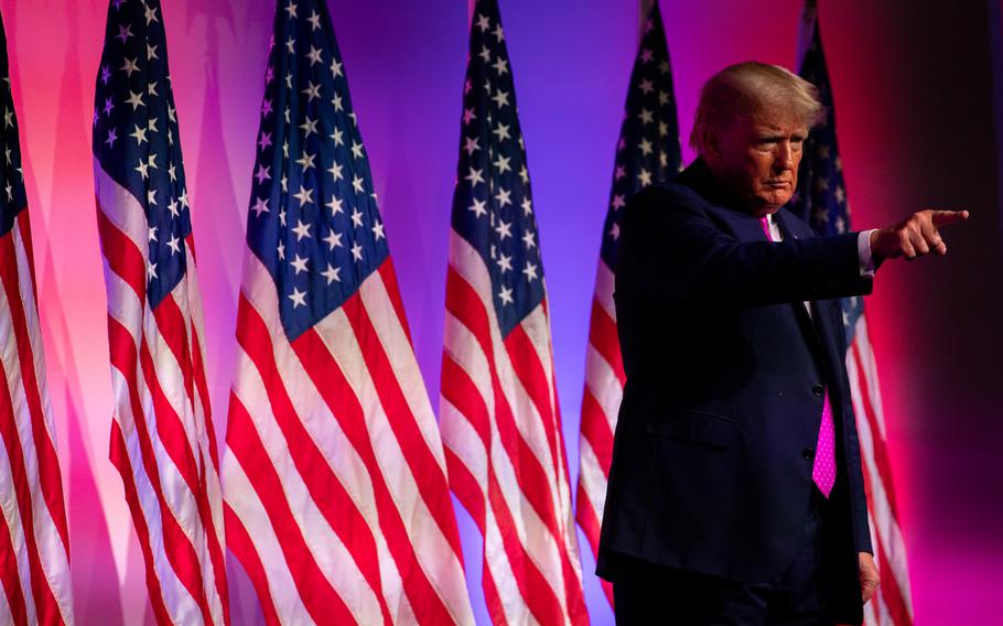Former president Donald Trump in Novi, Mich., on June 25, 2023. 
