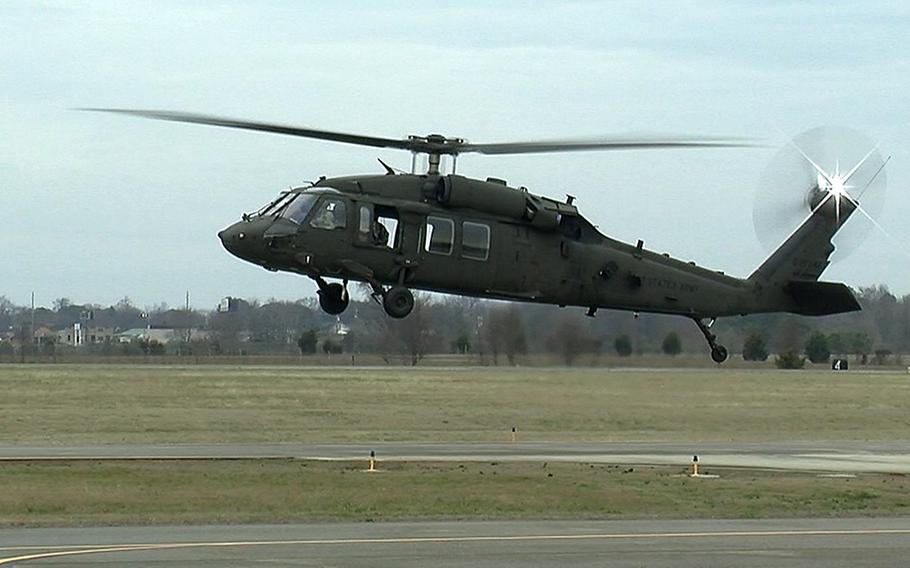 A UH-60V Black Hawk departs for a test flight during the initial operational test and evaluation at Fort McCoy, Wis. July 18, 2022. 