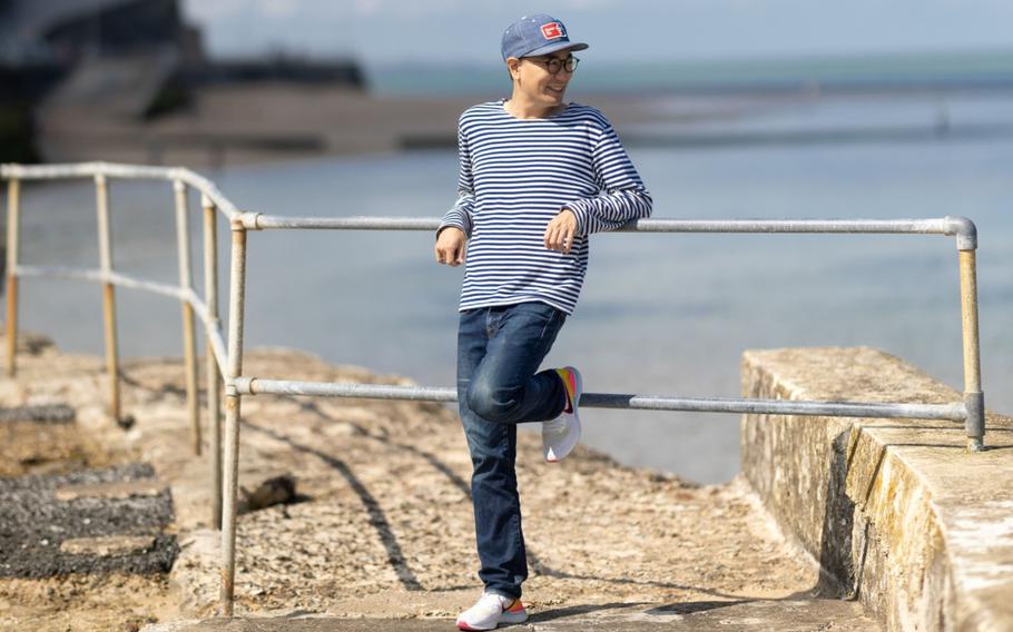 Yuri Suzuki, partner at Pentagram Design Inc., on the seafront near his home in Margate, U.K., on Aug. 11, 2021. 