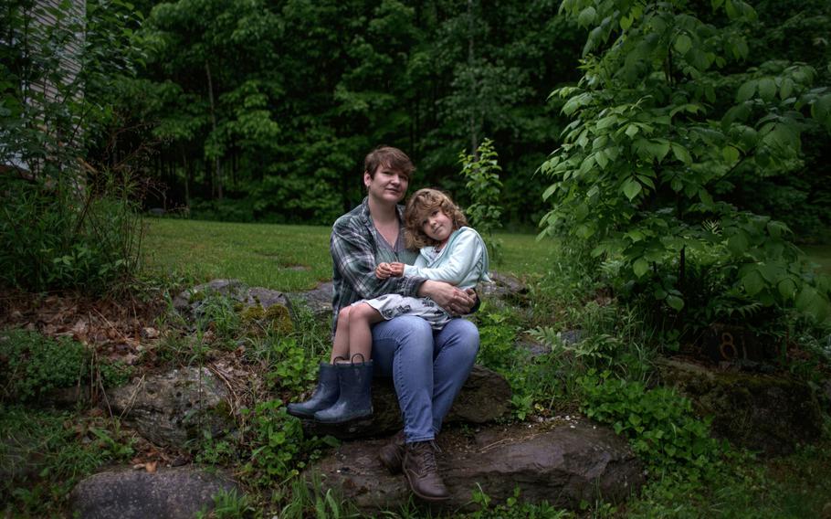 Molly Martin and her daughter, Varya Smith-Martin, 6, at their home in Hinesburg, Vt., on May 31. Martin has been searching for a summer camp for Varya but said that vacancies have been few. 